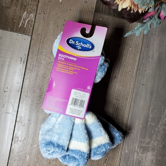 NWT Dr. Scholl's Women's Soothing Spa Socks Blue Low Cut 4-10 Shoe Size 3 Pairs - Picture 2 of 12